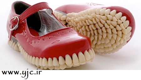 کفش‌هایی از جنس دندان انسان +تصاویر