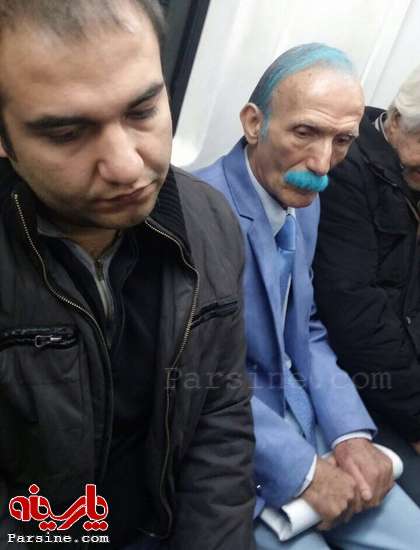 رنگ موی پیرمرد تهرانی در مترو+عکس