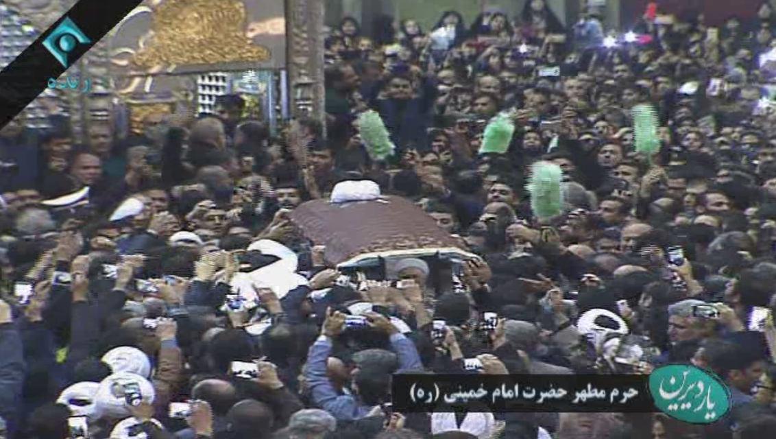 وداع رهبر انقلاب با یار دیرین/ آغاز مراسم تشییع مرحوم هاشمی در حرم امام (ره) +تصاویر