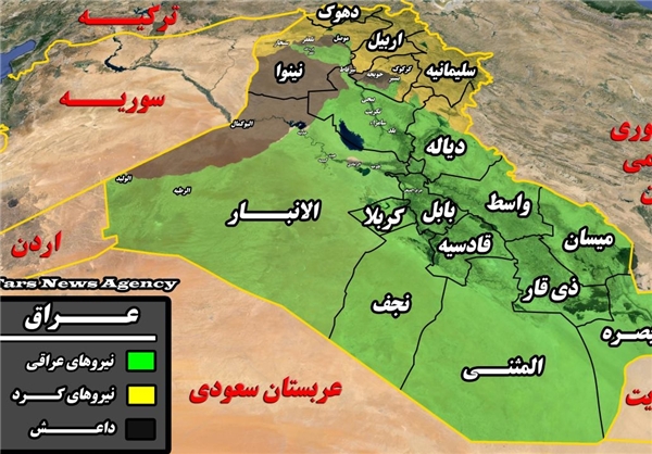 ناکامی داعش در قطع خطوط امدادرسانی به موصل+نقشه