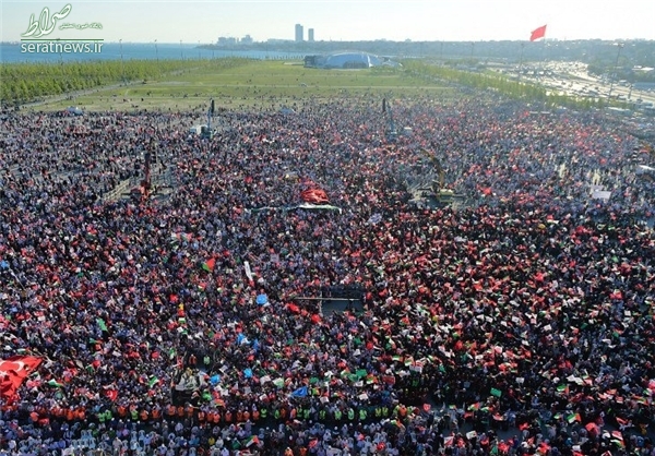 عکس/تظاهرات چند هزار نفری مردم استانبول در حمایت از مسجد الاقصی