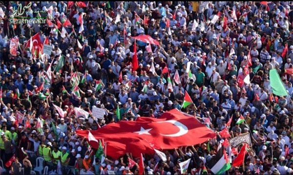 عکس/تظاهرات چند هزار نفری مردم استانبول در حمایت از مسجد الاقصی