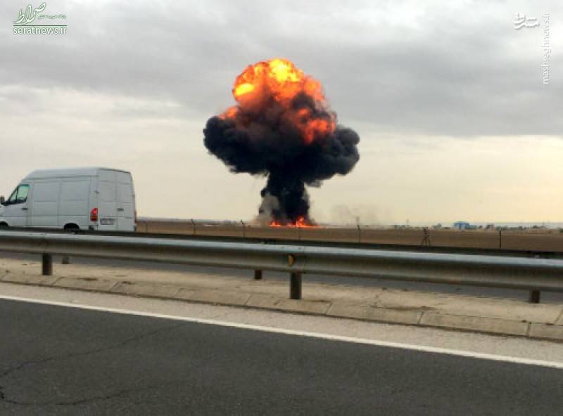 عکس/ سقوط یک جنگنده در اسپانیا