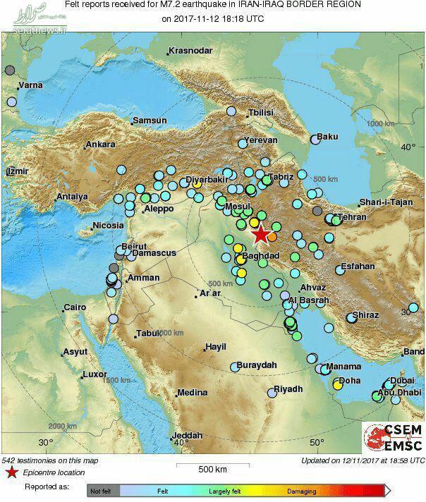 زلزله از بغداد تا تهران را لرزاند +جزئیات و نقشه