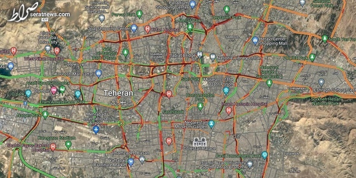 گوگل‌مپ: تهران یکسره قفل شده/ شهرداری: تمام معابر باز است!