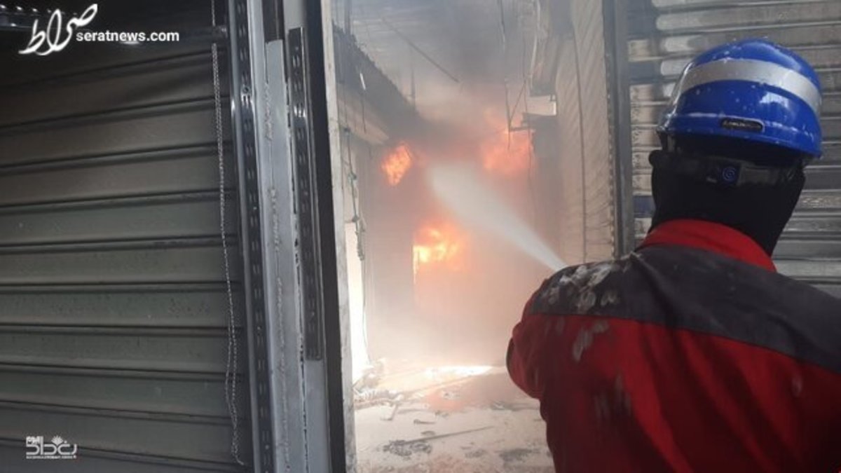 آتش‌سوزی گسترده در بازاری در جنوب بغداد