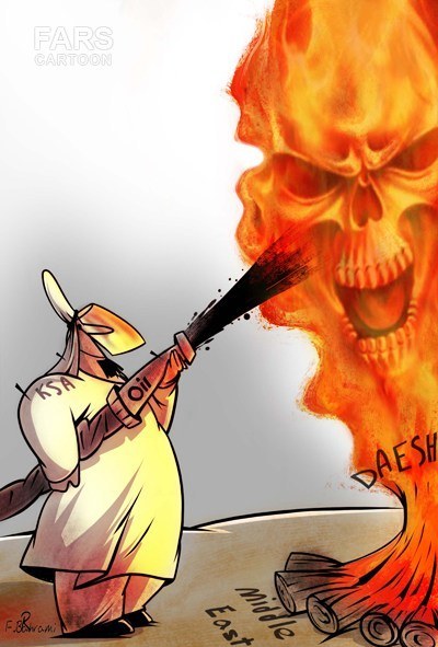 کاریکاتور/ پول نفت عربستان درجیب داعش!