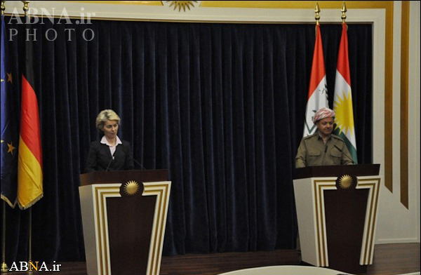 تصاویر/ دیدار بارزانی با وزیر دفاع آلمان