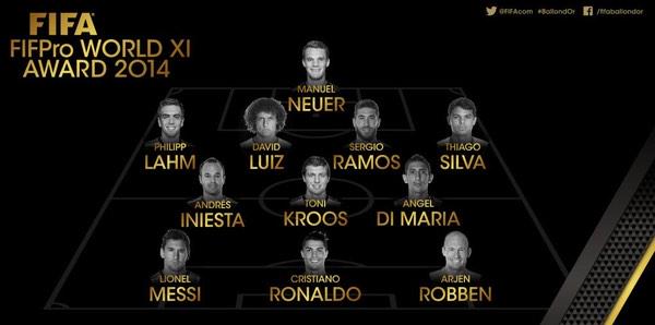 عکس و لاین آپ تیم برتر سال 2014