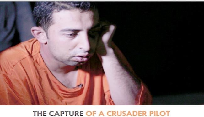 عکس/ خلبان اردنی در لباس اعدام داعش