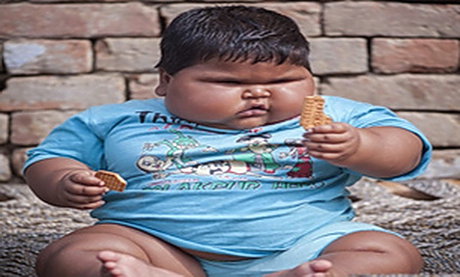 نگرانی از چاقی مفرط کودک هندی +عکس