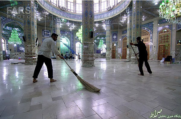 تصاویر/غبار روبی مسجد جمکران