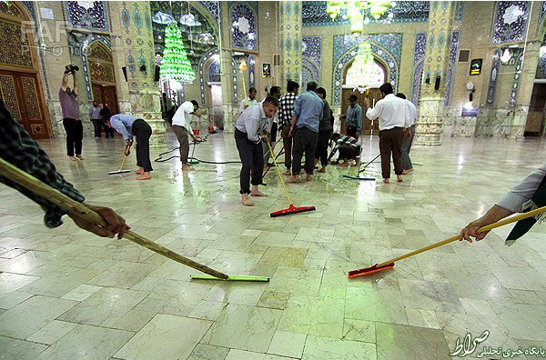 تصاویر/غبار روبی مسجد جمکران