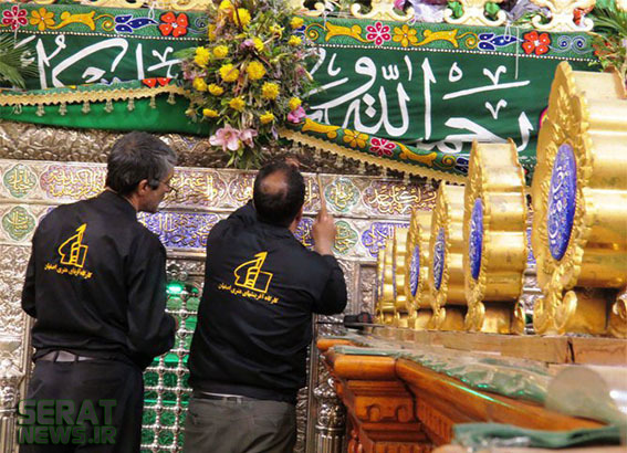 کتیبه ضریح امام جواد (ع) نصب شد + تصاویر