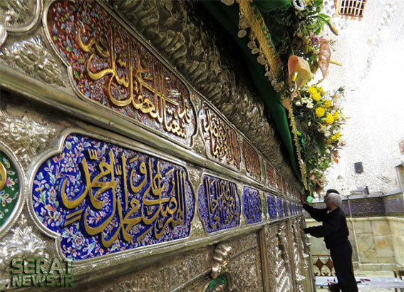 کتیبه ضریح امام جواد (ع) نصب شد + تصاویر
