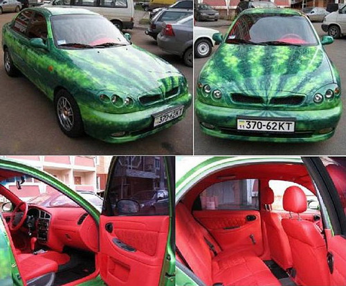 عکس/ ماشین هندوانه ای