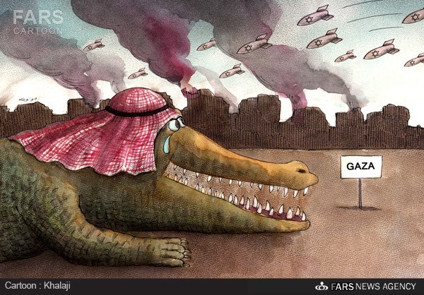 کاریکاتور/ اشک تمساح اعراب برای غزه!
