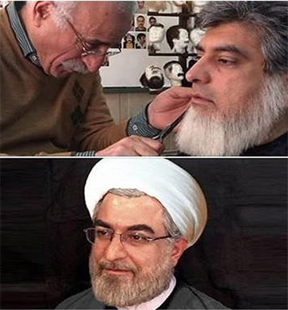 گریم یک بازیگر برای ایفای نقش حسن روحانی +عکس گریم یک بازیگر برای ایفای نقش حسن روحانی +عکس