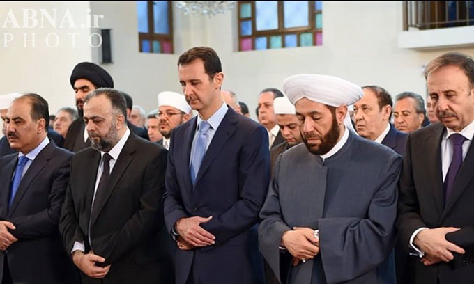 عکس/ نماز عید فطر بشار اسد