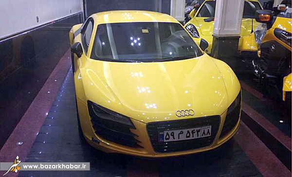 عکس/ آئودی R8 زرد قناری با پلاک ملی