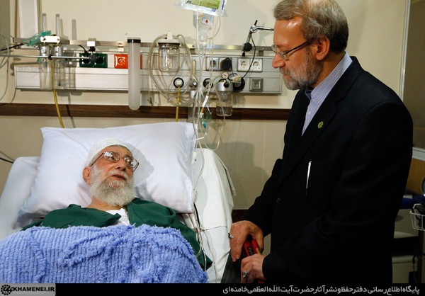 تصاویر/ عیادت لاریجانی و شاهرودی و ولایتی از رهبرانقلاب