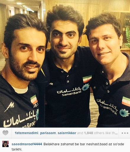 عکس سلفی والیبالیست‌ها بعد از صعود