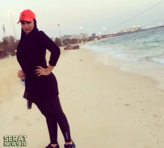 عکس/دو عكس از بازيگر زن در كنار دريا و حرم امام رضا(ع)