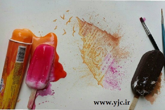 نقاشیهایی با بستنی آب شده +عکس نقاشیهایی با بستنی آب شده +عکس