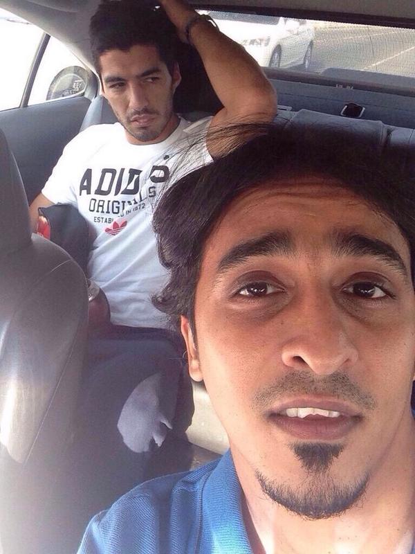 عکس/سلفی جالب راننده عرب با ستاره بارسا
