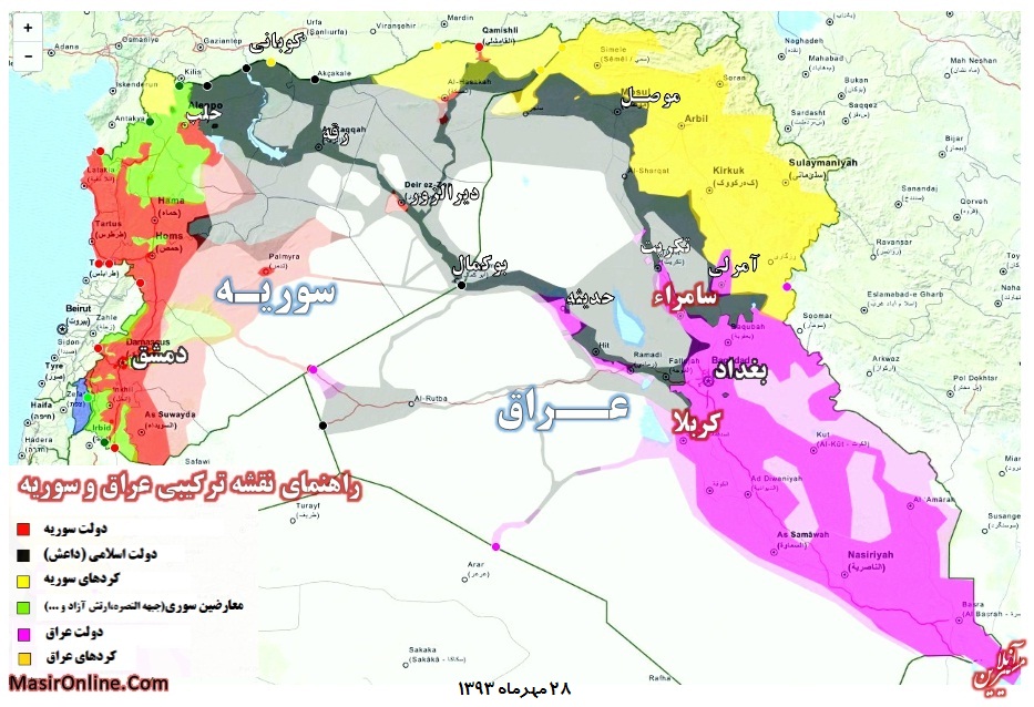 آخرین وضعیت داعش درعراق وسوریه+نقشه