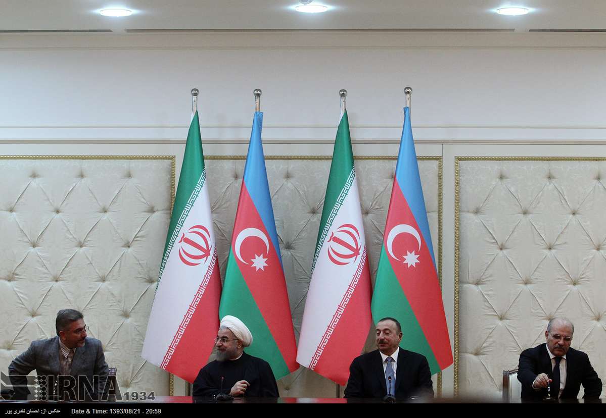 عکس/کنفرانس مشترک خبری روحانی و علی‌اف