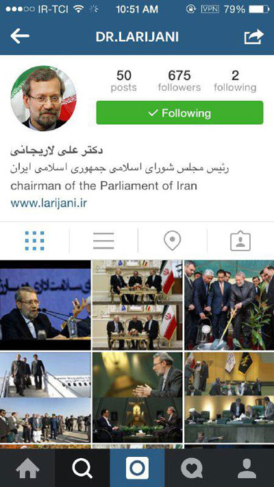 عکس/ علی لاریجانی عضو اینستاگرام شد