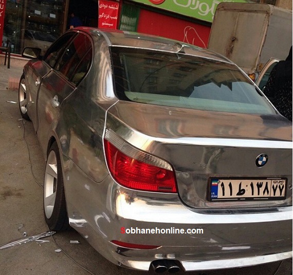 عکس/ BMW در تهران با بدنه کروم