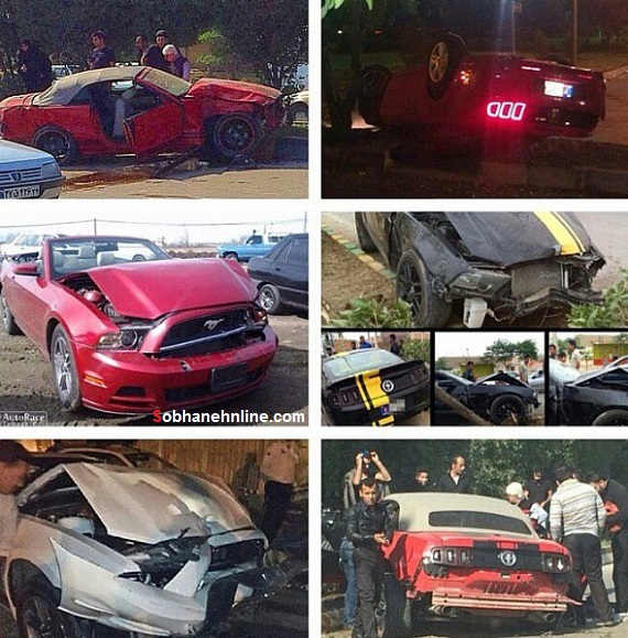 عکس/ تصادف‌های خودروهای میلیاردی در ایران