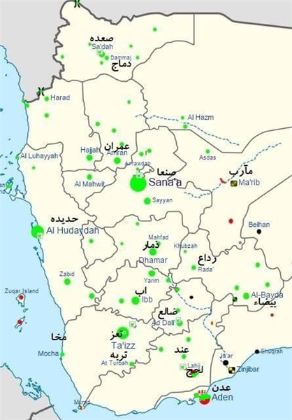 ورود ارتش و فرار هادی از عدن +نقشه ورود ارتش و فرار هادی از عدن +نقشه