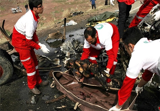 تصاویر دلخراش از حادثه جاده سلماس(16+)