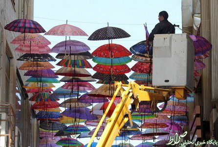 کوچه چترها به شیراز رسید +تصاویر