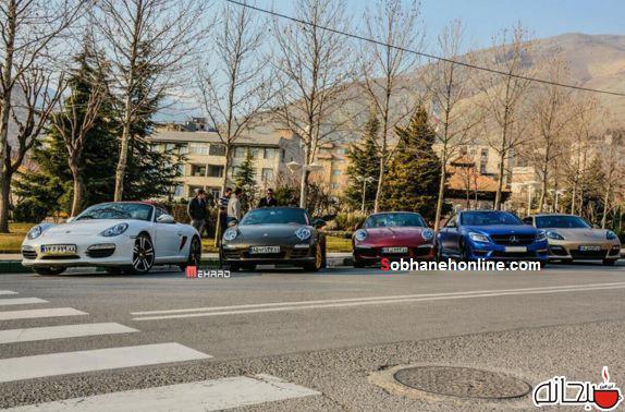 عکس/ رنگین کمان پورشه در تهران
