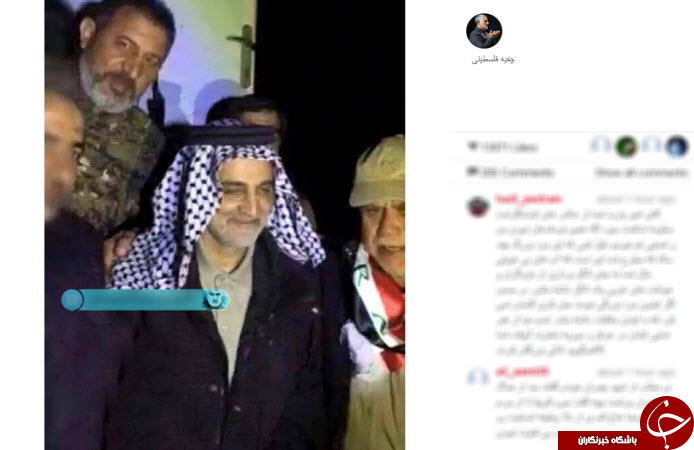 عکس/ سردارسلیمانی با چفیه فلسطینی