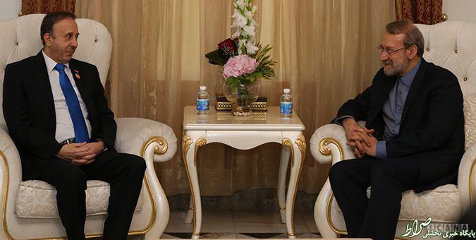 عکس/ دیدار لاریجانی با همتای سوری اش