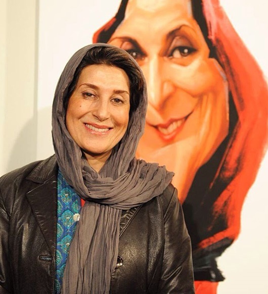 عکس/ فاطمه معتمد آریا کنار کاریکاتورش!