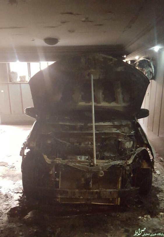 خودروی یک کاندیدا آتش زده شد +تصاویر