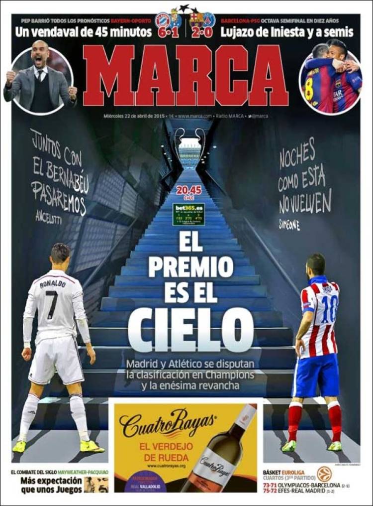 عکس/ روزنامه اسپانیایی قبل از دربی مادرید