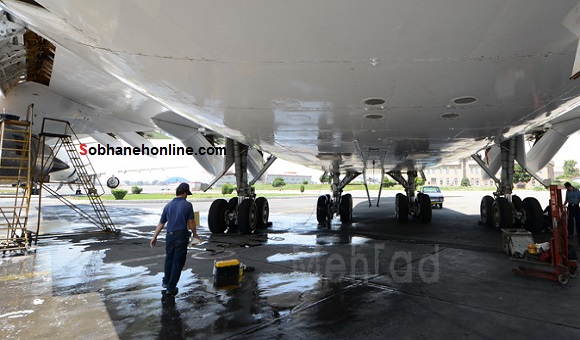 عکس/ کارواش هواپیما در مهرآباد
