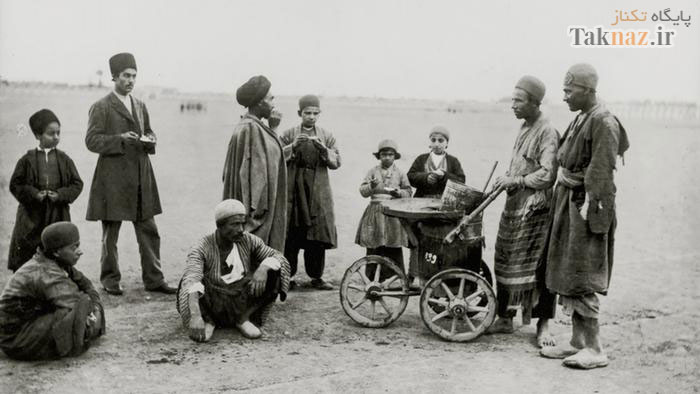 عکس تاریخی از یک بستنی‌فروش ایرانی