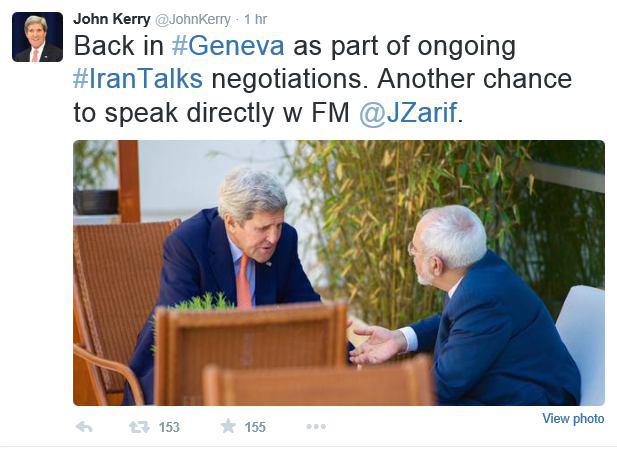 عکس/ توئیتر کری بعد از دیدار با ظریف