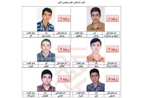 برترین‌های کنکور امسال را بشناسید+تصاویر