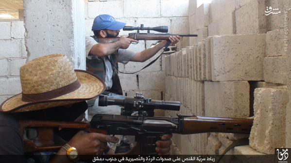 تک تیراندازان داعش در دمشق+تصاویر