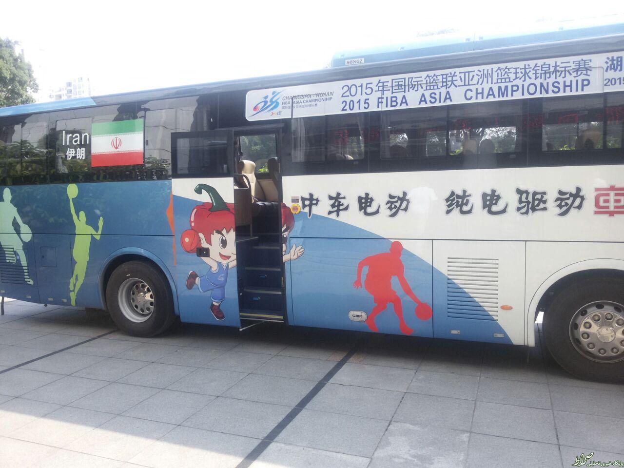 عکس/ اتوبوس بسکتبالیست‌های ایران در چین