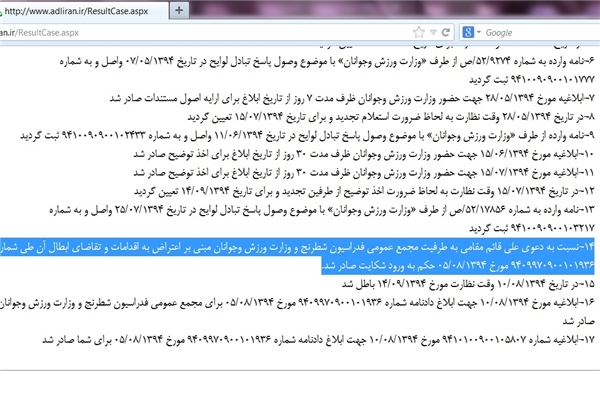 انتخابات یک فدراسیون باطل شد +سند انتخابات یک فدراسیون باطل شد +سند